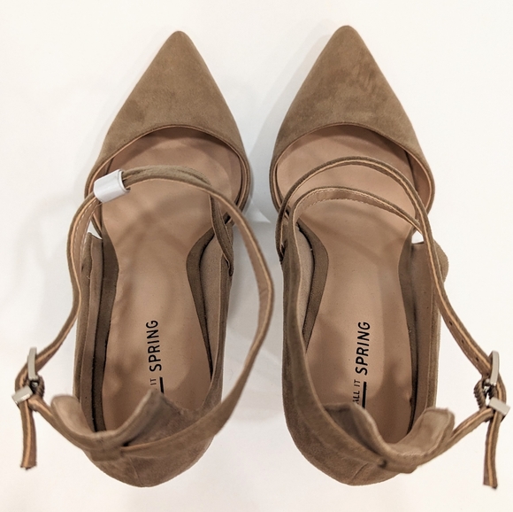 Call It Spring Tan Faux Suede Heels - Picture 5 of 7